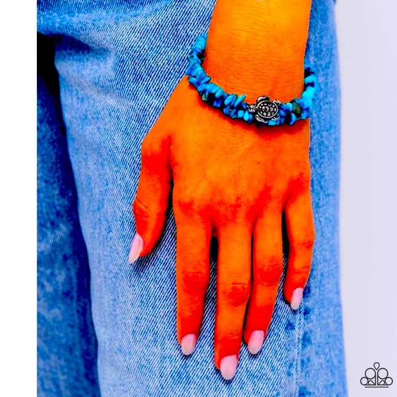 🐢  WHERE IS MY TURTLE❓  PAPARAZZI “TURTLE TALISMAN”BLUE BRACELET❗️🐢 - Picture 3 of 5